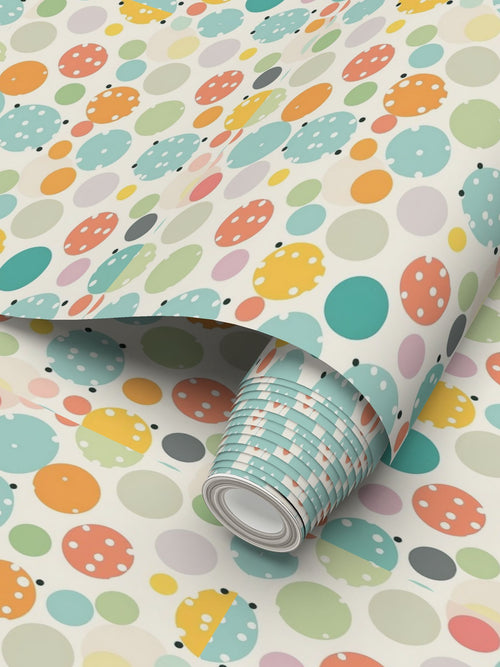 Abstract oval shapes mix of colours Repeat Pattern Wallpaper