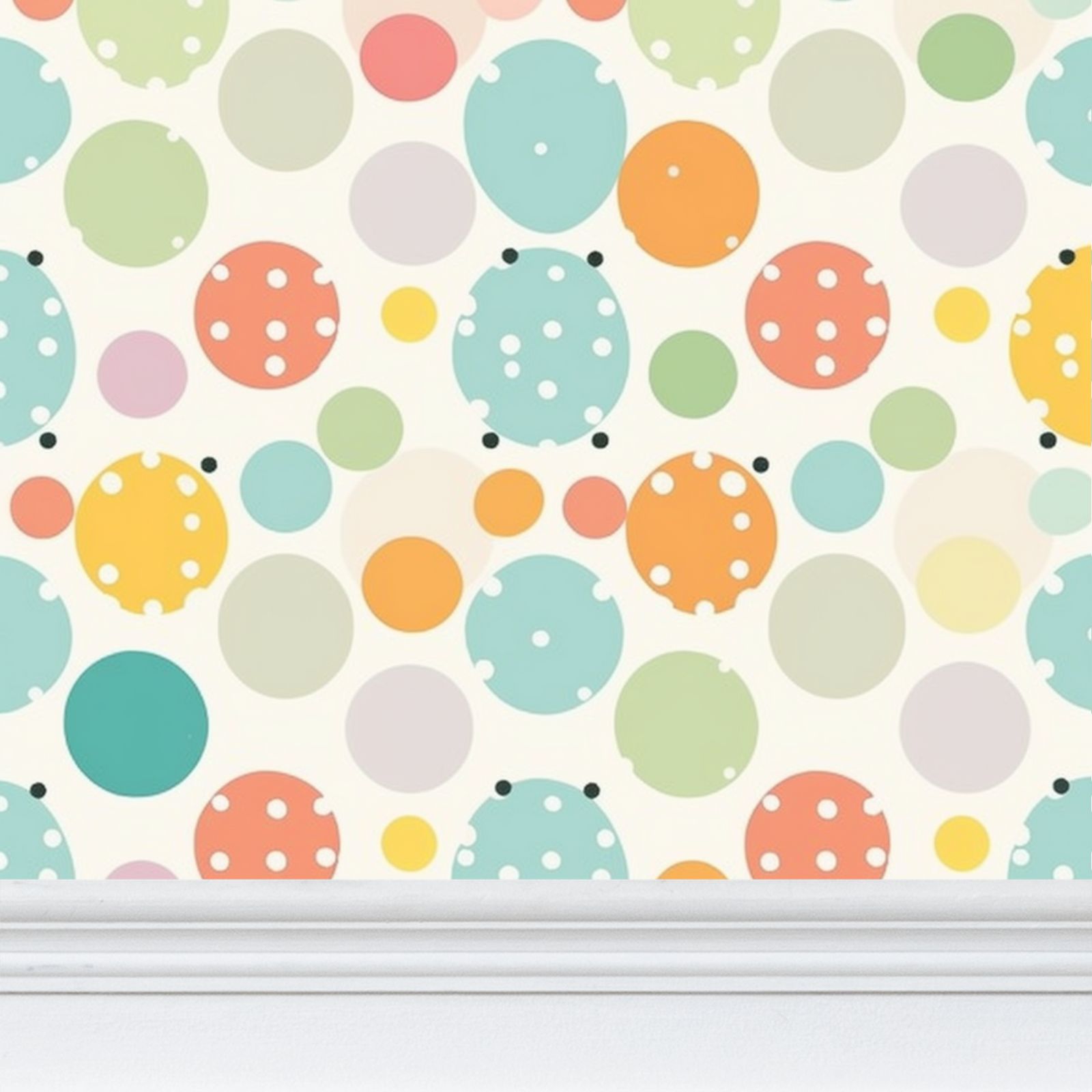 Abstract oval shapes mix of colours Repeat Pattern Wallpaper