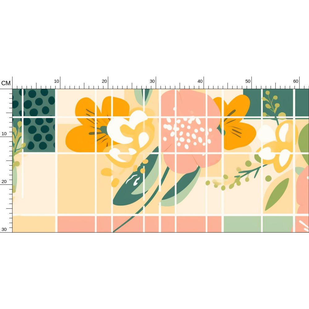 Orange and pink and white flowers Repeat Pattern Wallpaper